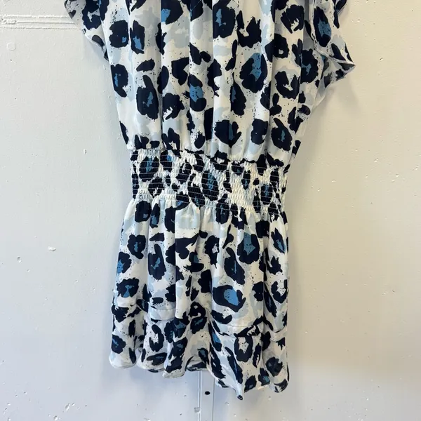NWT Parker Abstract Animal Print Lightweight‎ Sleeveless Mini Dress Medium Blue - Image 4
