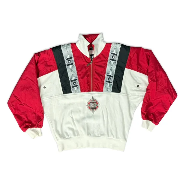 Vintage 80s 90s Head Red White Black Ski Windbreaker Women's Sweatshirt size S - Image 11