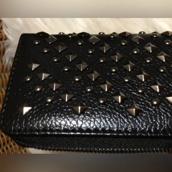 NEW Black Studded Zip Around Wallet - Image 3