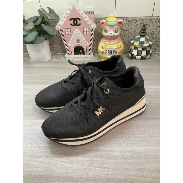 MICHAEL MICHAEL KORS MONIQUE KNIT TRAINERS Black Size 8 - Image 11