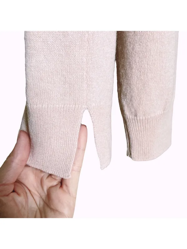 Tory Burch Pale Pink 100% Cashmere Crewneck Sweater Size Small Luxury Minimalist - Image 3