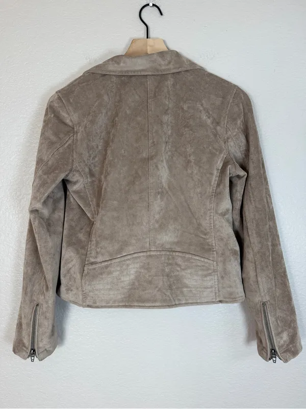 Blank NYC Taupe Suede Moto Jacket size Small $198 - Image 10