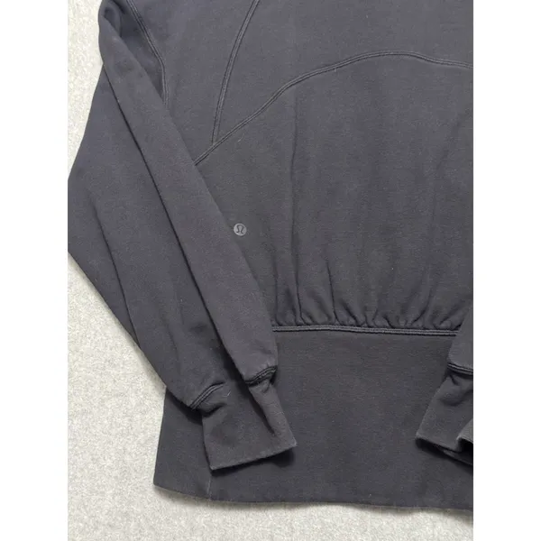 Lululemon Black Full Zip Balloon Sleeve Hooded Sweater Jacket 6 - Image 6