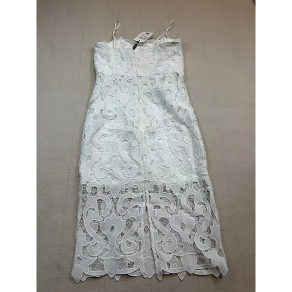 NWT‎ Bardot | Lina Lace Sheath Dress White | Women's 8 / Medium - Image 5
