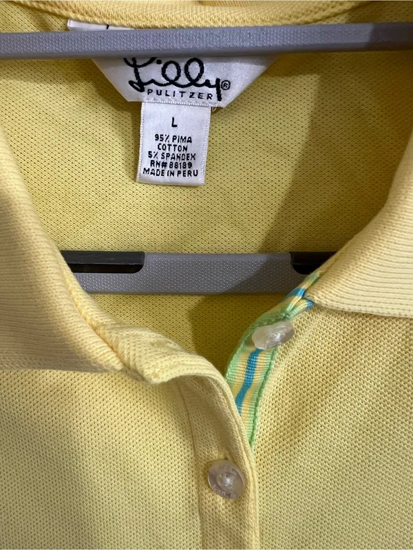Lily Pulitzer Palm Tree Sleeveless Polo Top - Yellow - Image 3