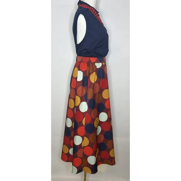Kate Spade New York Polka Dot Midi Skirt XS Multi Color Elastic Waist A-Line - Image 4