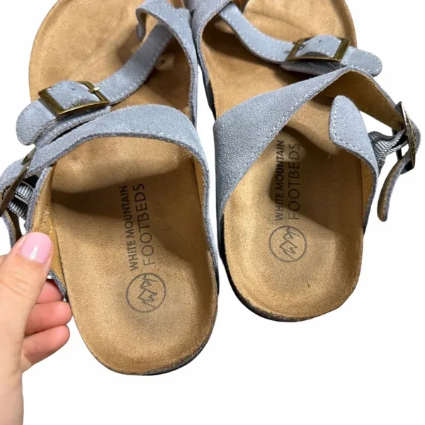 NEW White Mountain Gracie‎ Slide Light Blue Suede - Image 4