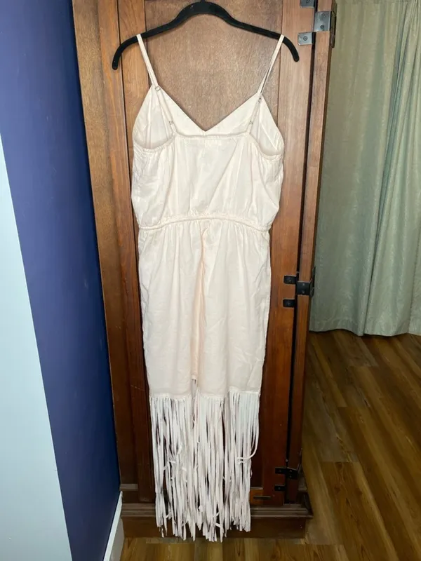 VENUS Fringe Dress Boho Festival Western Coastal Chic Midi Sundress Beachy M - Image 4