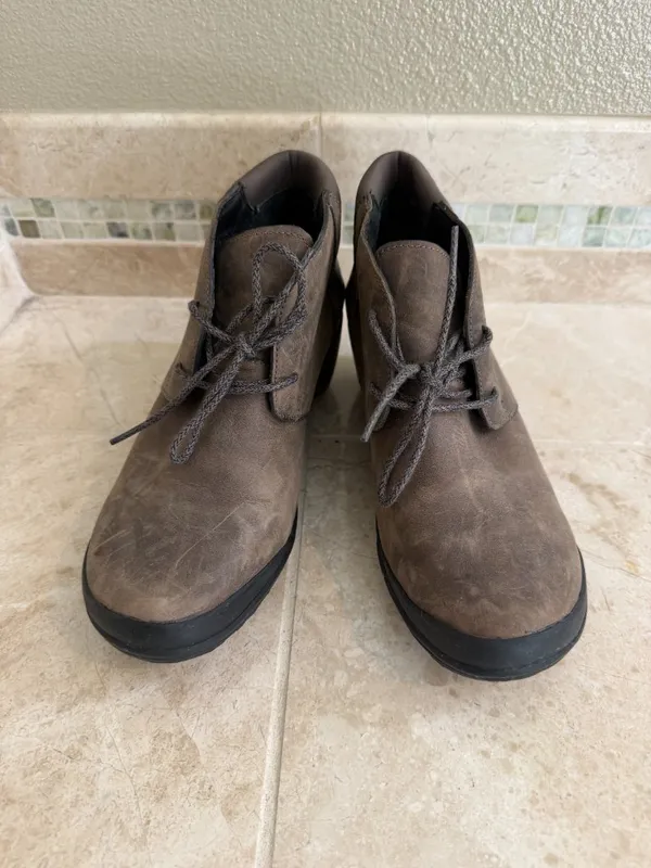 Merrell Veranda Waterproof Comfort Ankle Bootie Boots Size 8 Cloudy Brown - Image 3