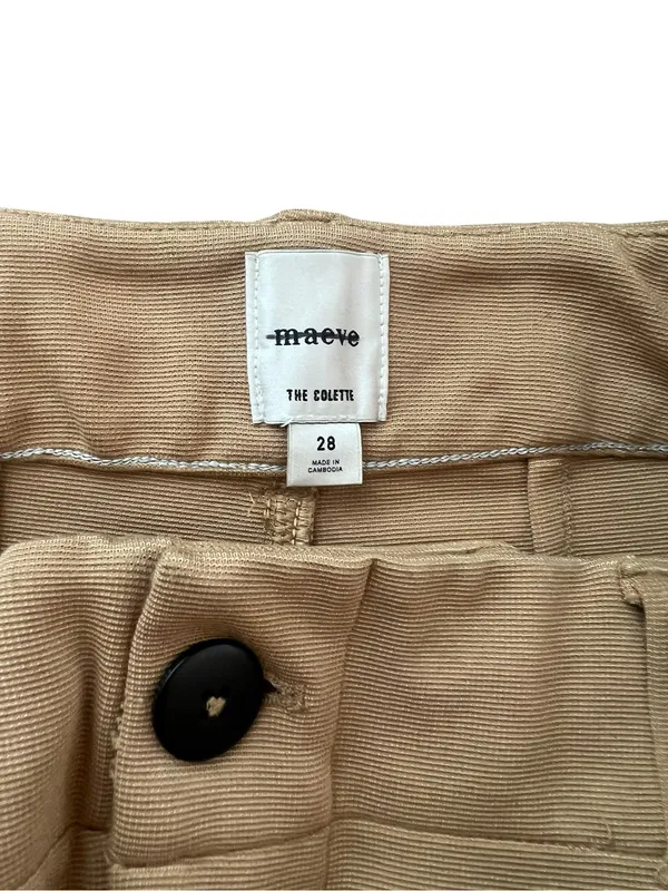 Anthropologie Maeve The Colette Knit Crop Wide-Leg Pants Size 28 True Camel Tan - Image 4