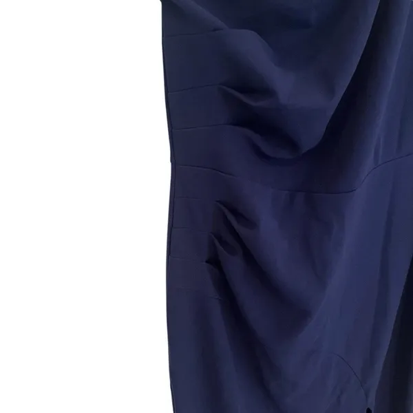 MUSHARE Womens XL One Shoulder Bodycon Mermaid Split Cocktail Dress Navy Blue - Image 7