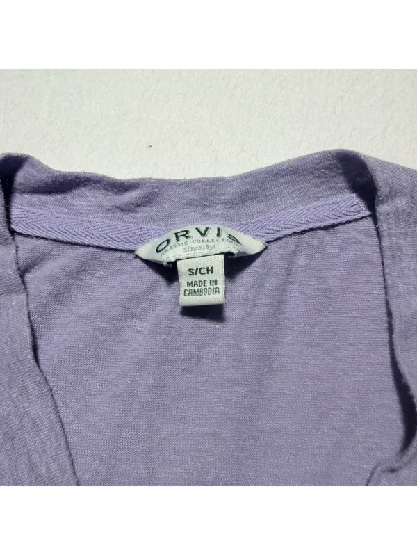 Orvis Women’s Small Heathered Lavender 3/4 Sleeve V-Neck Tunic Top - Image 3
