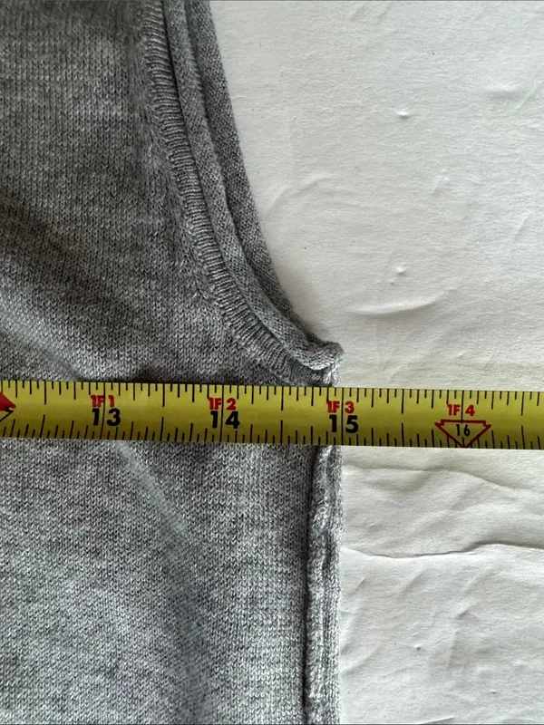 Tex by Max Azria Sleeveless Gray Henley Tank Top S cotton modal neutral layering - Image 10