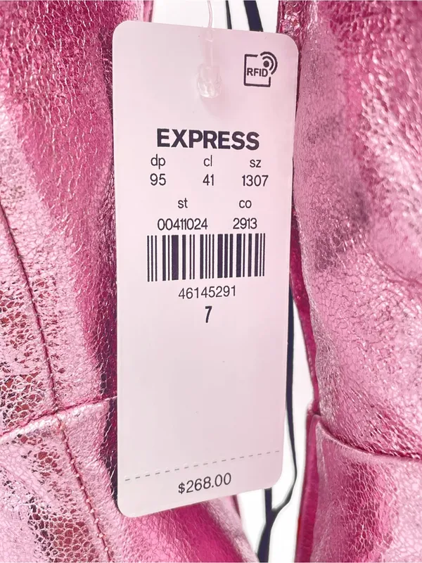 BRIAN ATWOOD x EXPRESS Metallic Pink Over the Knee Boots Size 7 NWT - Image 10
