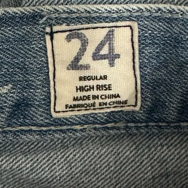 We The‎ Free People Straight Jeans Women Sz 24 Button Fly High Rise Distressed - Image 7