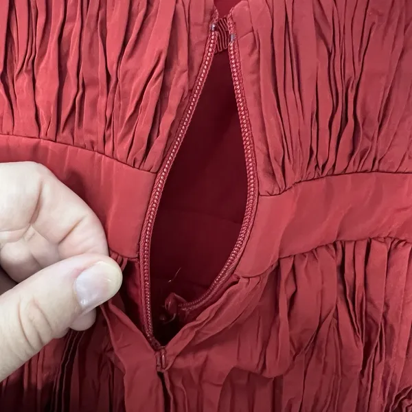 Alexis Size Large Marilou Crinkle Burgundy Red Mini Dress‎ NWT (Broken Zipper) - Image 9