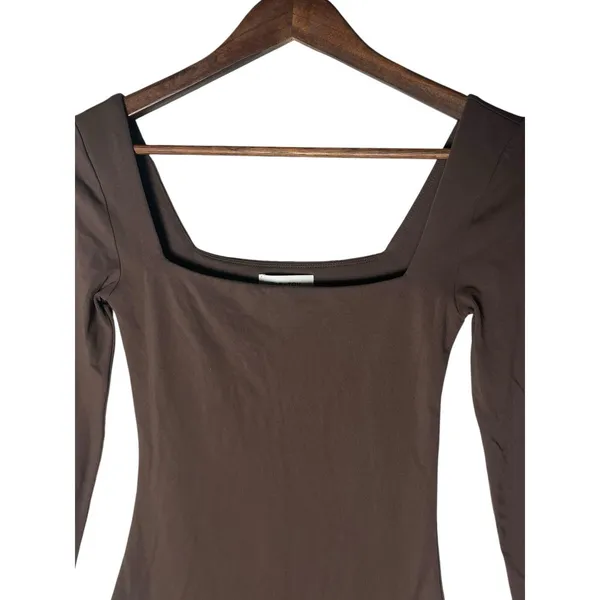 Aritzia Babaton Women's Sz S Contour Longsleeve Contour Squareneck Mini Dress - Image 3