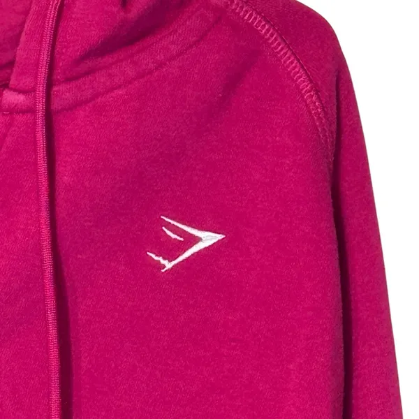 Gymshark Women's Jacket Full‎ Zip Training Hooded Fleece Athletic Gym Red Large - Image 3