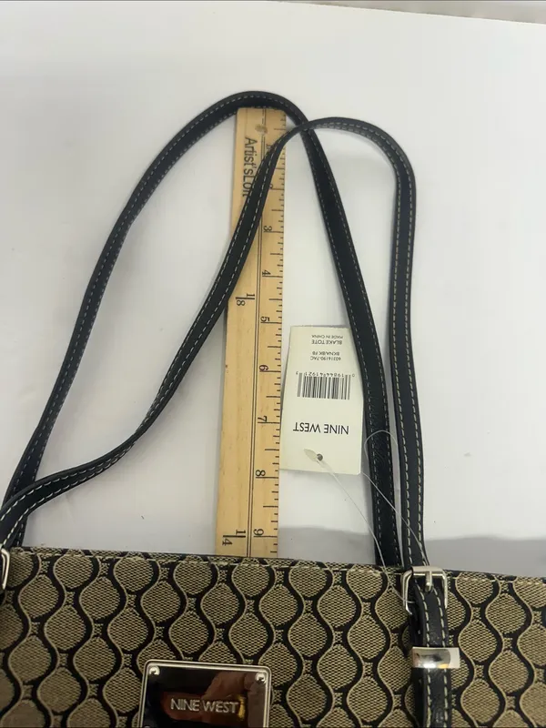 Nine West Tan and Black Geometric Tote - Image 10