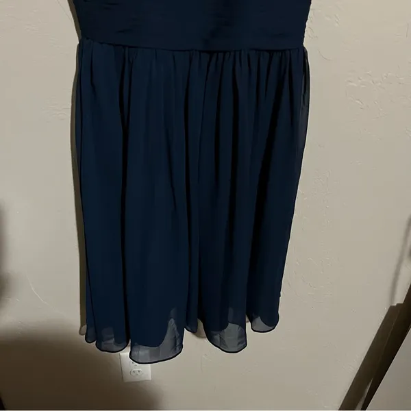 Azazie Siobhan Navy Blue Chiffon Occassion Dress‎ - Image 4