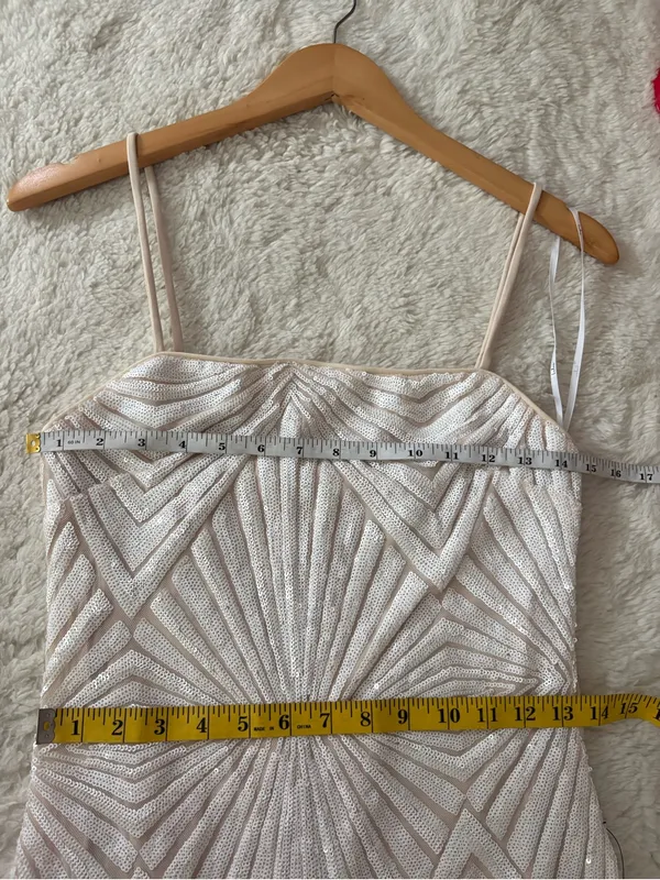 Lulus Lost In Your Eyes White Sequin Bodycon Mini Dress Size Small Sleeveless - Image 8
