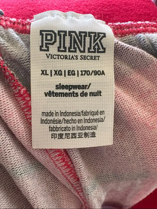 PINK Victoria's Secret Red & Pink Plaid Pajama Pants - Image 2