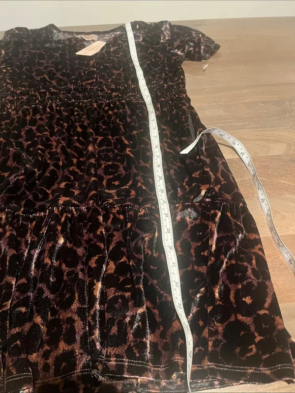 French Connection Girls' Leopard Velvet Dress - Brown and Black - Image 4