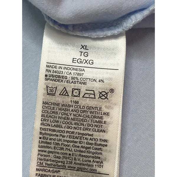 GAP Boatneck Open Back T-Shirt Serene Blue Scoop Back Short Sleeve Top XL - Image 6