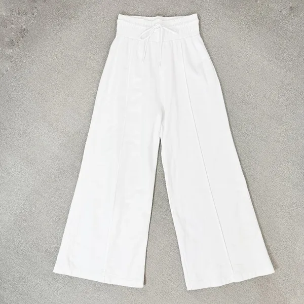 ASOS Collusion 90s Dad Wide Leg Jogger Pants White‎ 6 High Waist Front Seam - Image 6