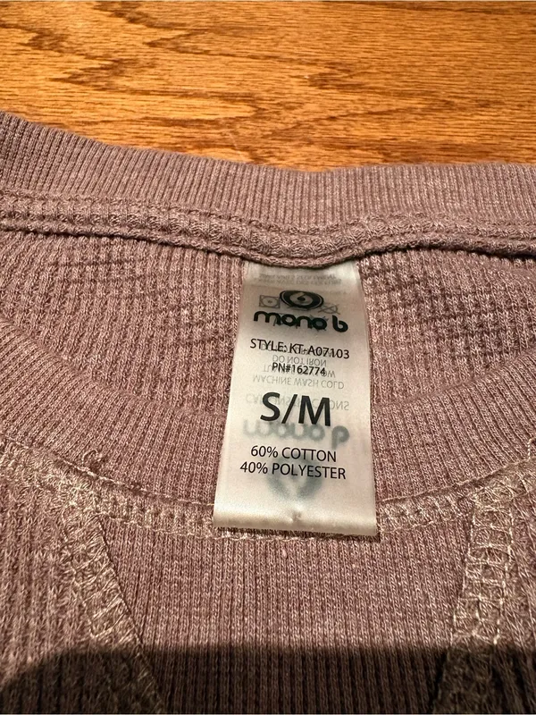 Mono B Women’s Crewneck Waffle Knit Sweater - Mauve Brown S/M Farmcore - Image 2