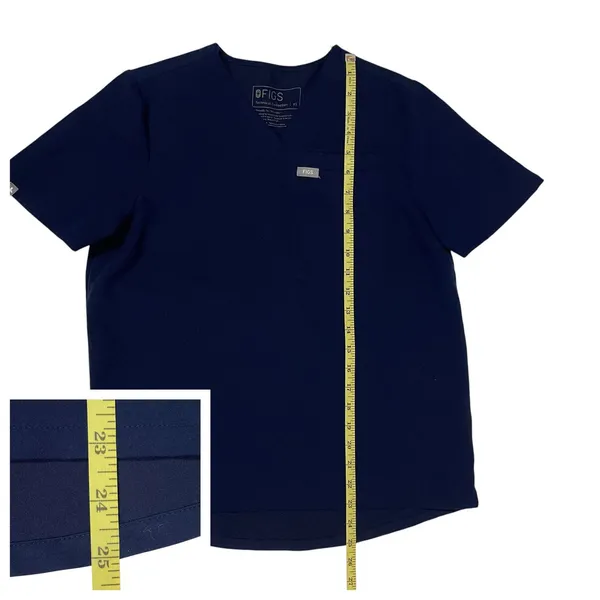 FIGS Kaya Classic V Neck Scrub Top - Blue - XS - Image 3