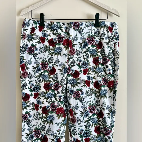 Zara Basics Floral Printed Trouser Pants - Womens Size 8 - Image 6