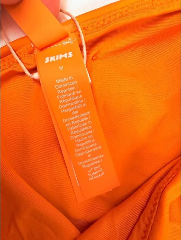 SKIMS Signature Swim Mid Waist Bikini Bottom Tangerine Orange Size M NWT - Image 6