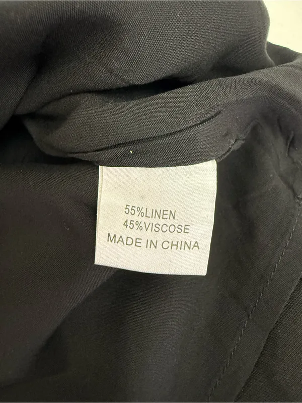 Billy J Sydney Mini Dress Black Linen Collared Ruched - Image 17
