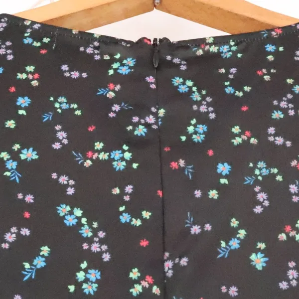 AFRM Revolve Portia Floral Midi Dress‎ Womens Size M Black Noir Neon Ditsy - Image 10