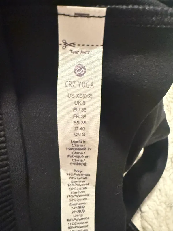 CRZ YOGA Black Butterlift Adjustable Strap Sports Bra XS - Image 5