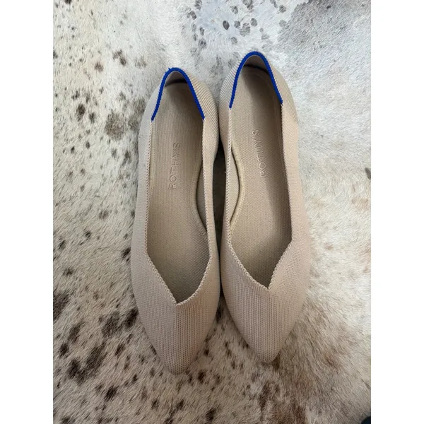 ROTHY'S‎ The Point Flats In Tan Cream Size 9.5 - Image 8