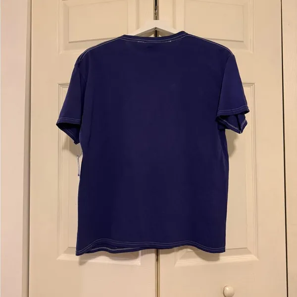 47 Brand NWT Women's New York Mets Navy Flashing Lights Boyfriend T-Shirt Size Small - Image 7