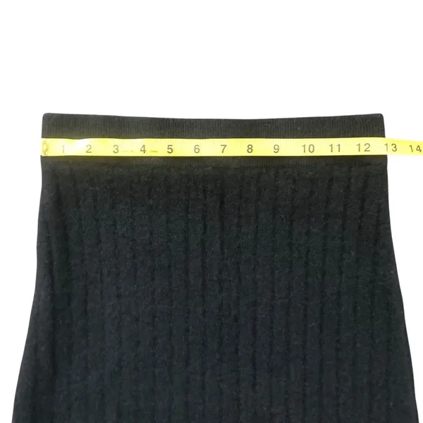 Quince Mongolian Black Cashmere Ribbed Women’s Midi Skirt Size Medium NWOT - Image 8