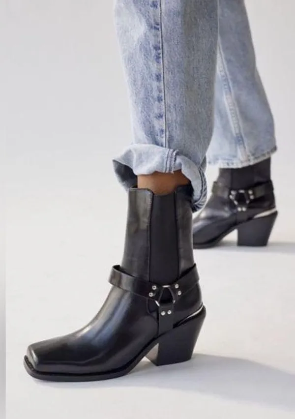 🆕 Urban Outfitters | Uo Lola Square Toe Boot | Black | Size: 8 - Image 6