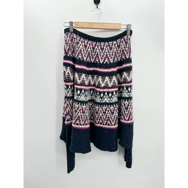 Anthropologie Sleeping on Snow Midland Nordic Fair Isle‎ Poncho Sweater M/L BL35 - Image 2