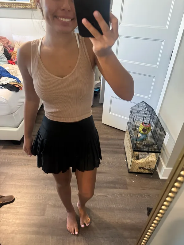 Brown Ribbed Tank Top - Image 2