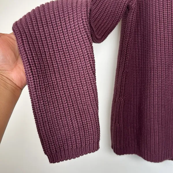 Quince Plum Knit sustainable, organic cotton Sweater Sz M - Image 5