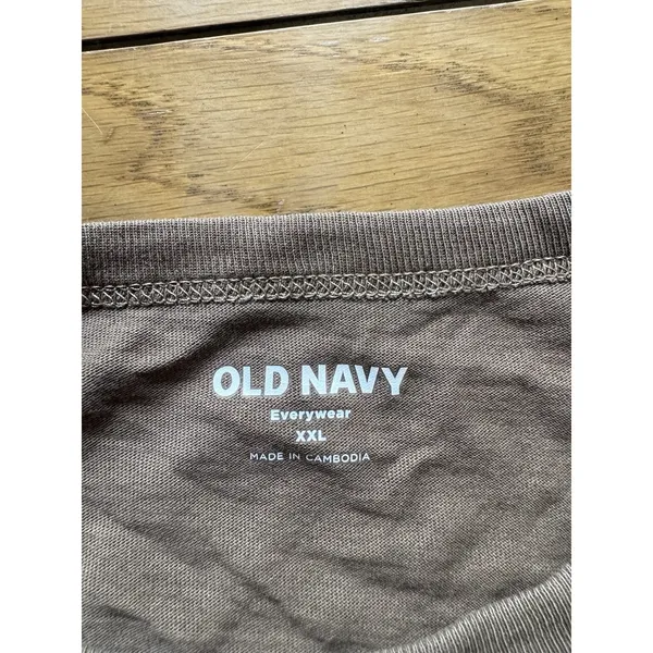 Old Navy Everywhere Women Size XXL Long Sleeve Brown T‎ Shirt Cotton Relaxed - Image 3