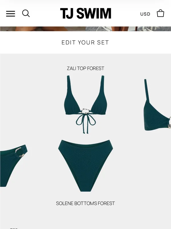Zali Top & Solene Bottoms Forest Bikini Set by TJ SWIM - Image 2