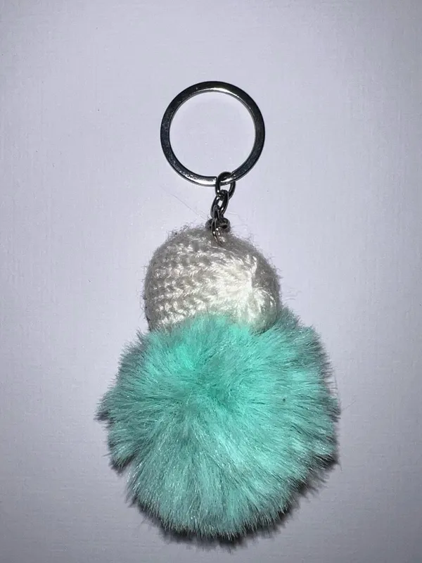 Baby doll puff ball keychain. - Image 5
