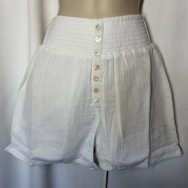 NEW Sundance Women's ZOLA Pull On Shorts White Cotton Gauze XS Beach Vacation - Image 5
