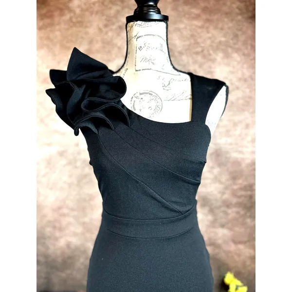 LuLu's Lucette Black Sleeveless Ruffled Mermaid Gown XS - Image 11