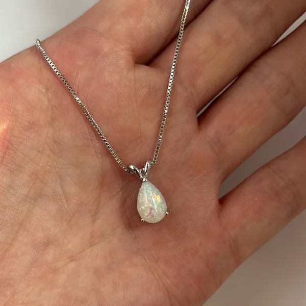 Opal Teardrop Shape Pendant Necklace for Women - Image 3