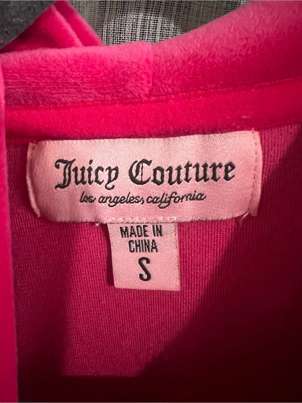 Juicy Couture Bright Pink Velour Zip-Up Hoodie - Image 4